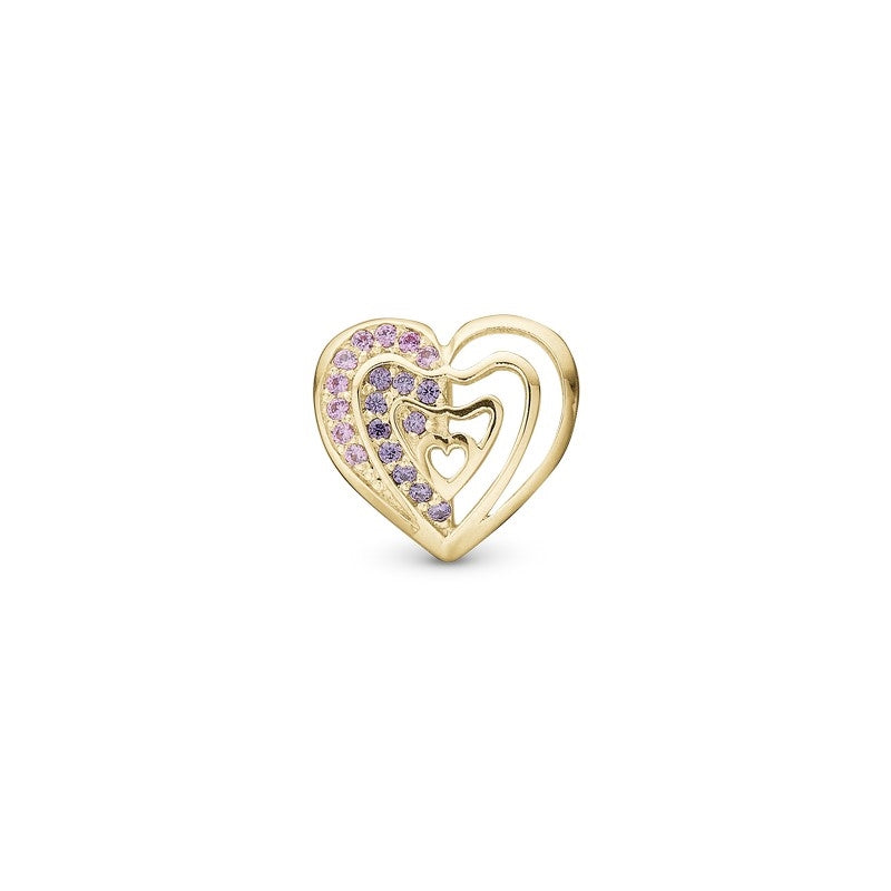 Rainbow Kiss hjertecharm i forgyldt sølv fra Christina Jewelry & Watches